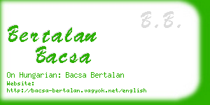 bertalan bacsa business card